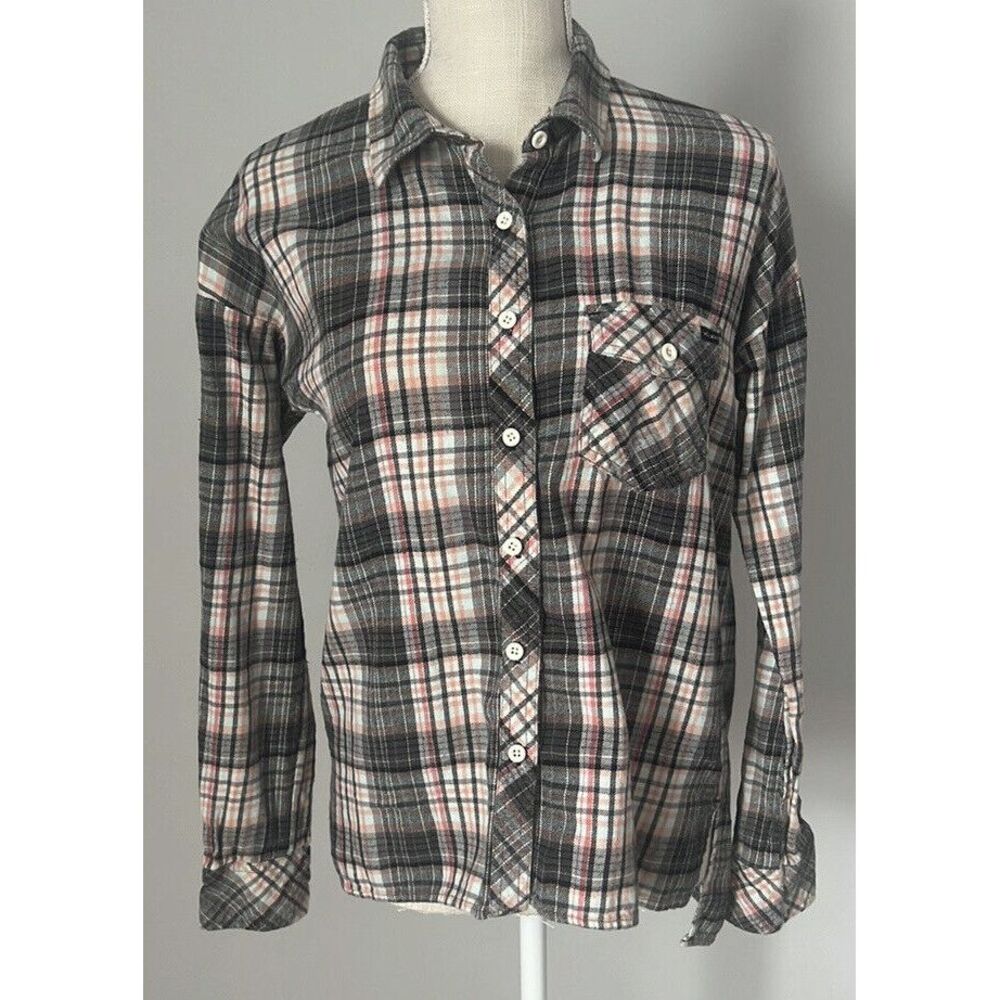 Volcom Women's Plaid Long Sleeve Button-Down Shirt‎ XS